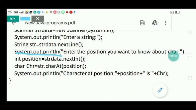 Java program to return the character at a given position смотреть онлайн