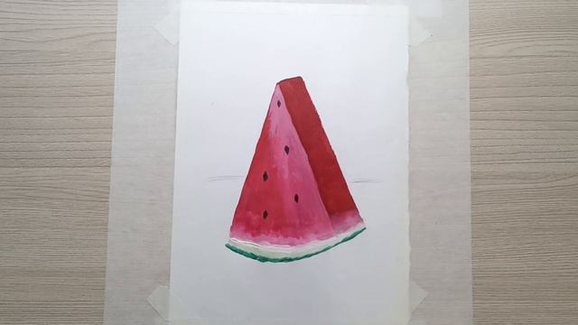 Рисунок гуашью 15. Кусочек арбуза смотреть онлайн