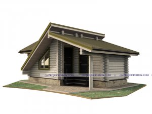 Небольшой садовый дом из бревна для выходных или весенне-летнего периода