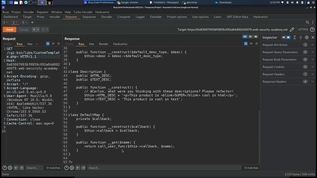 Insecure Deserialization: Lab #9: Developing a custom gadget chain for PHP deserialization смотреть онлайн