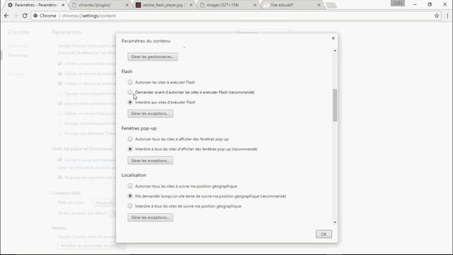 Activer et autoriser dans chrome ADOBE FLASH PLAYER تفعيل برنامج смотреть онлайн