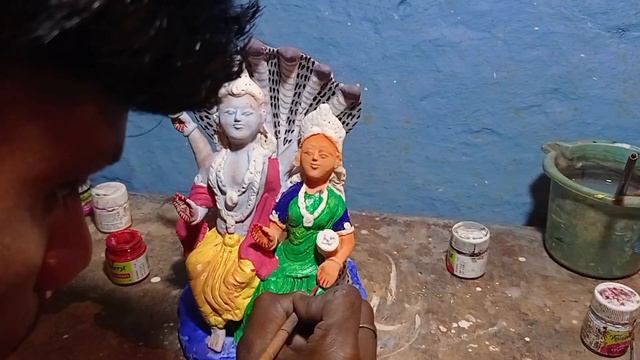 lakshmi narayan murti making /how to make colour lakshmi narayan at home / part 2 смотреть онлайн