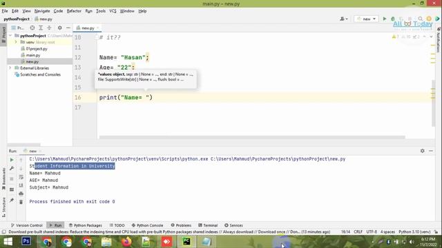 User Inputs in Python || Easy Way to Getting Input Variable || All BD TODAY смотреть онлайн