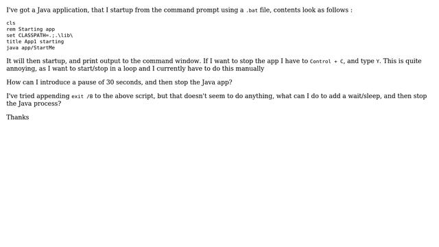 How can I stop/start a java application from the command prompt? смотреть онлайн