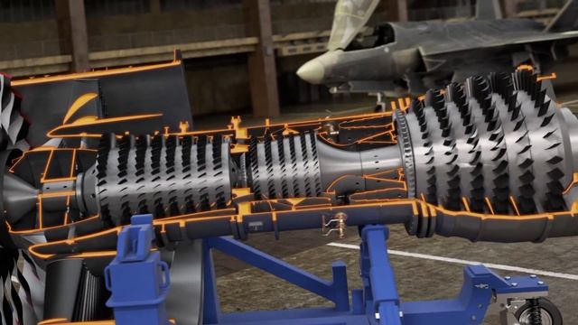 Jet Engine Cutaway 3D Animation смотреть онлайн