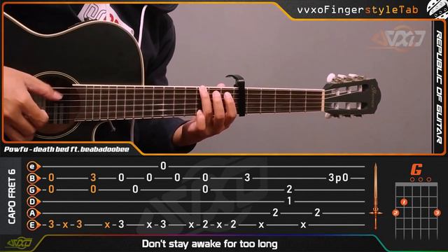 Powfu - death bed (coffee for your head) ft. beabadoobee - Fingerstyle Guitar Cover + TABS Tutorial смотреть онлайн