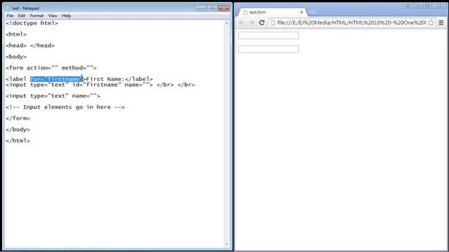 HTML Tutorial for Beginners - 11 - Add label to text box смотреть онлайн