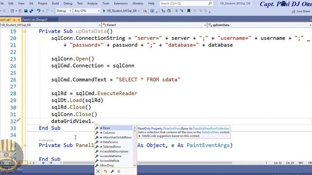 How To Create Student Management System With MySQL Database In Visual Basic.NET - Part 2 Of 4