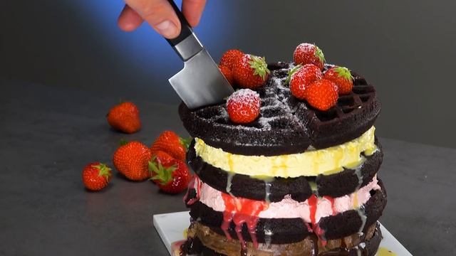 Put 10 Ice Cream Scoops In A Cake Pan & Cover With Parchment Paper