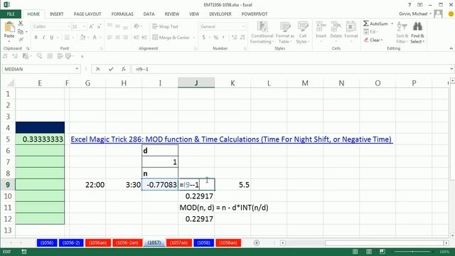 Excel Magic Trick 1057: Calculate Hours Worked From Text Time Values, Including Night Shift смотреть онлайн