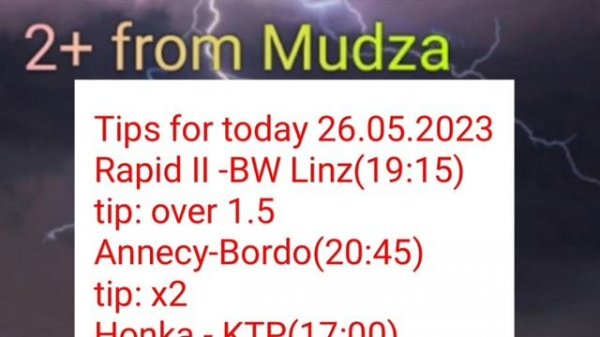 Tips for today 26.05.2023