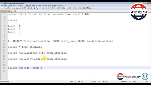 MySQL Select Query With 3 Levels 2020 (Hindi) - Web By Vj смотреть онлайн