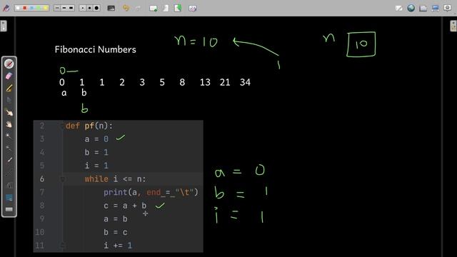 Fibonacci Numbers | Python Program смотреть онлайн