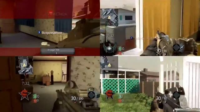 Cod Black OPS (1-4) players on Xbox 360 Split screen on 4 friends смотреть онлайн