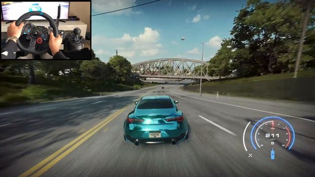NFS HEAT INFINITI Q60S - Logitech g29 gameplay смотреть онлайн