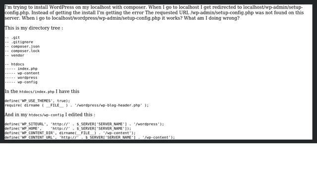 Wordpress: Composer setup-config.php not found смотреть онлайн