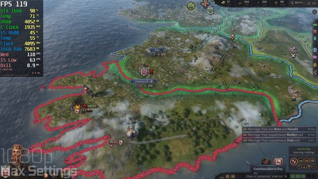 Crusader Kings III - GTX 1660 / i5 8600 смотреть онлайн