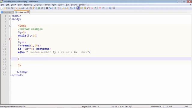 PHP - Continue Statement смотреть онлайн
