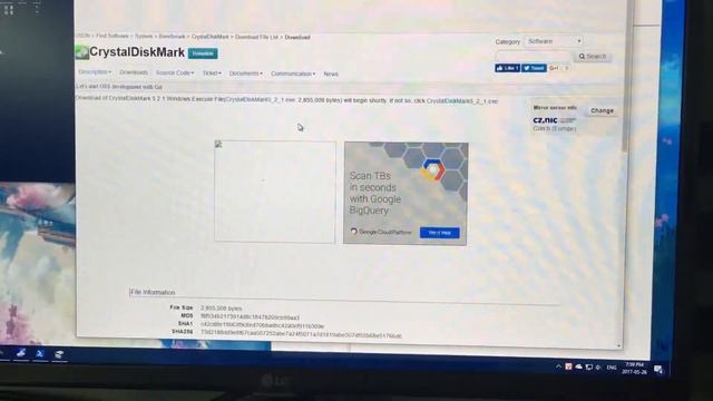 Speedtest MacBookAir 2012 SSD On Windows PC