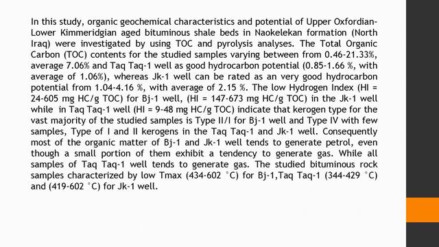 Organic Geochemistry and Source Rock Potential of Naokelekan Formation in Selected Wells, North Ira смотреть онлайн