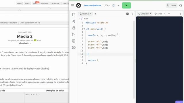 Beecrowd - URI - 1006 - Média 2 - Linguagem C смотреть онлайн