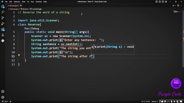 How to reverse the words of a string | Video 07 | @PurpleCode404 #java #javastring #javaprogramming смотреть онлайн