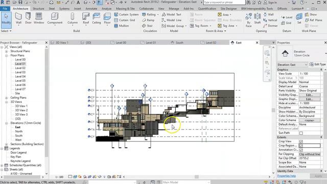 Walkthrough Revit Featuring Fallingwater using camera, orbit & elevations смотреть онлайн