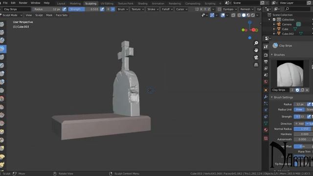 3D sculpting Tutorial REMESHING A GRAVE ( BLENDER 3D ) TIMELAPSED смотреть онлайн