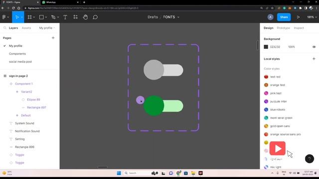 Designing Variants and Creating Toggle Buttons in Figma: A Step-by-Step Tutorial in Gujrati смотреть онлайн
