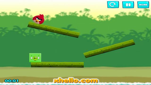 Angry Birds Kick Piggies - RED KICK ALL PIG TO RESCUE STELLA! смотреть онлайн