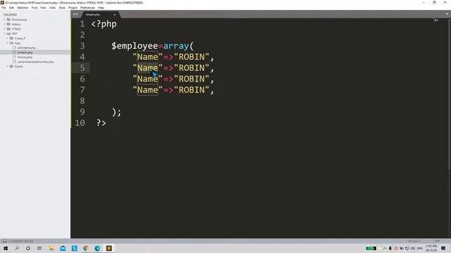 Foreach loop statement in PHP смотреть онлайн