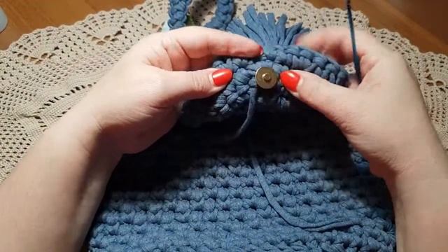 Рюкзак из трикотажной пряжи крючком Часть 3/Backpack made of knitted yarn crochet, option number 3 смотреть онлайн