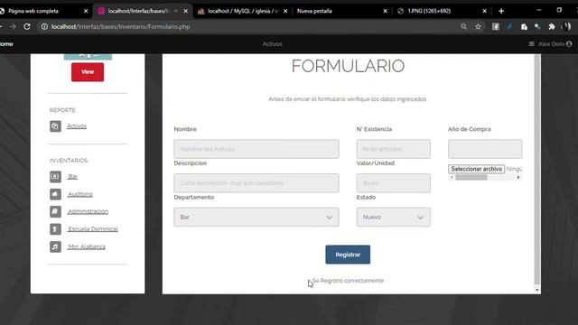 Sistema de control de activos fijos con reporte dinámico (Dashboard) ( PHP, MYSQL, HTML, CSS, JS). смотреть онлайн