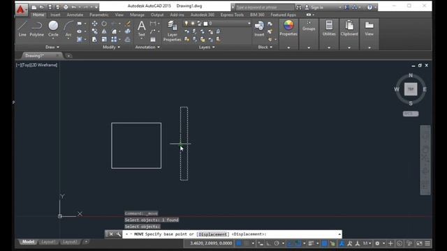 Move and Copy command in Autocad - [Autocad Modify Toolbar] смотреть онлайн
