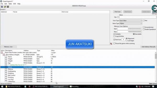 PES 2018 MASTER LEAGUE CHEAT ENGINE TABLE