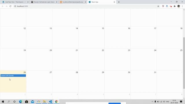 Reactjs FullCalendar Implementation with dynamic events смотреть онлайн