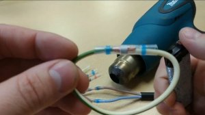 Соединение жил медного многопроволочного провода с помощью термоусаживаемой соединительной гильзы.