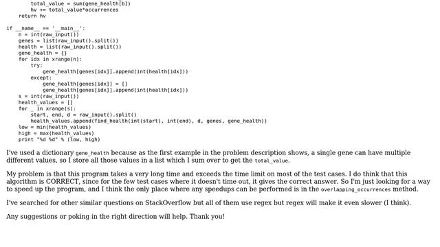 Code Review: High execution time to count overlapping substrings смотреть онлайн