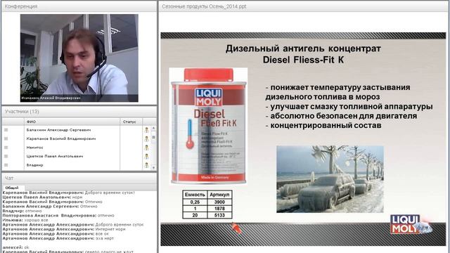 3 2 014 Вебинар LIQUI MOLY Сезонные продукты осень 13 08 2014 смотреть онлайн