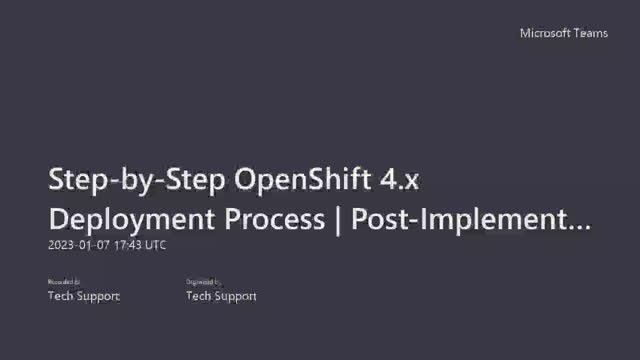 Step-by-Step OpenShift 4.x Deployment Process | Post-Implementation Procedure | OCP 4.11 смотреть онлайн