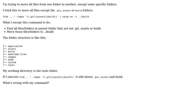 Ubuntu: Find files/folders in folder except some specific folders смотреть онлайн