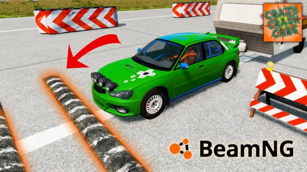 Машина против 50 лежачих полицейских - BeamNG.Drive | Crazy Crash Car