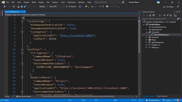ASP. NET Core Razor Pages, 011 Файл с настройками запуска проекта - launchsettings. смотреть онлайн