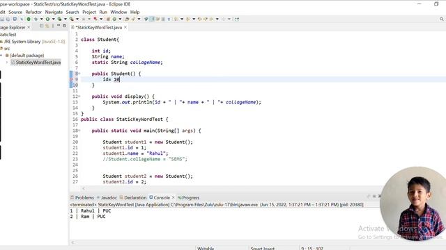 Java tutorials - java static keyword, static block, static method смотреть онлайн
