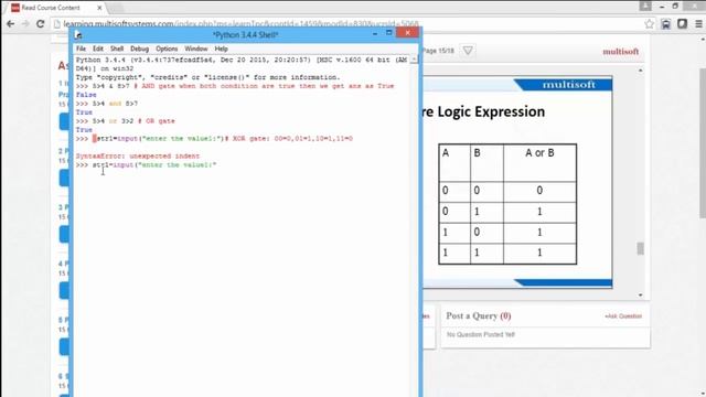 AND and X-OR Gate Example in Python Training Video | Multisoft Systems смотреть онлайн
