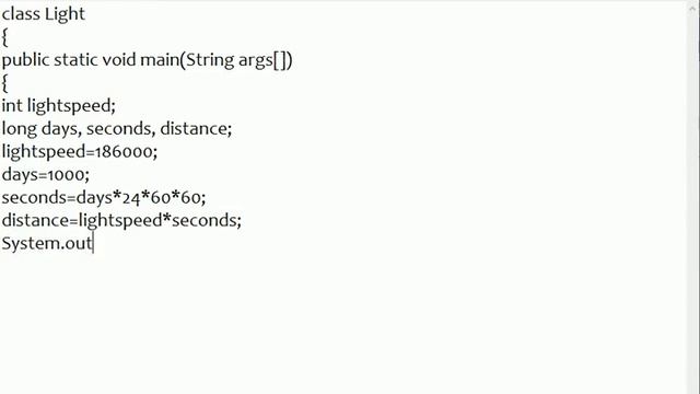 Compute distance light travels using long variables in Java смотреть онлайн