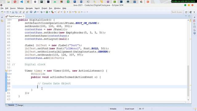 How To Create Digital Clock in java смотреть онлайн