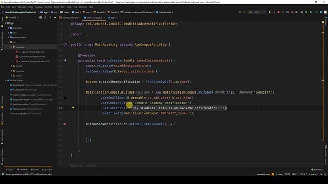#1 How to create Android Notifications in Android Studio Tutorial смотреть онлайн