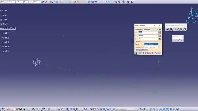 CATIALOG - Point - Coordinates #1 CATIA V5 смотреть онлайн