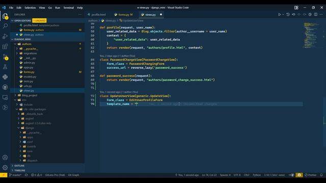 Edit User Profile | UpdateView | Django | Python смотреть онлайн